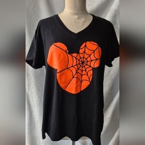 Gildan Black Tee with Orange Web Design